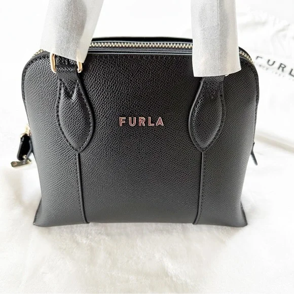 NWT FURLA Vittoria Top Handle Dome Crossbody Bag Black NEW Style WB00539 - Picture 11 of 11